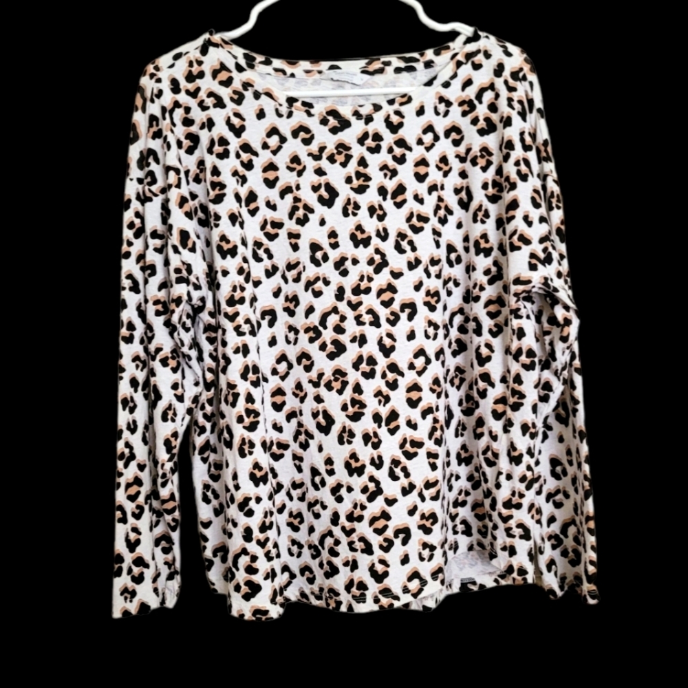 Lucky Brand NWOT Leopard Print Tee XL Cotton.